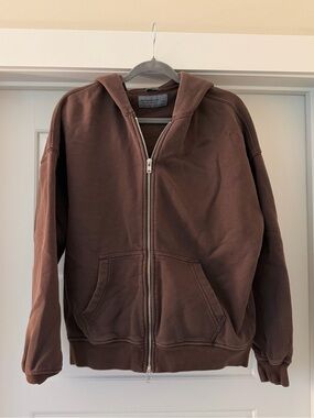 Abercrombie & Fitch Brown Oversized Zip Hoodie